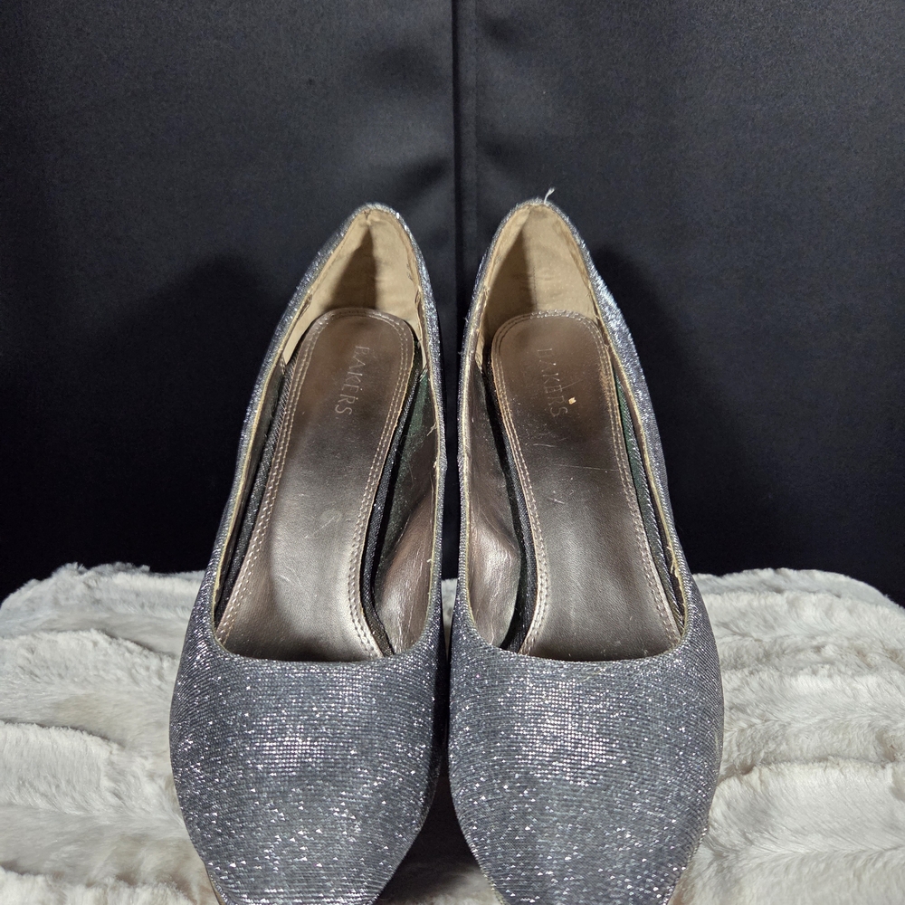 Bakers Nikka Sparkling Pewter Platform Heels 12m - Picture 3 of 4